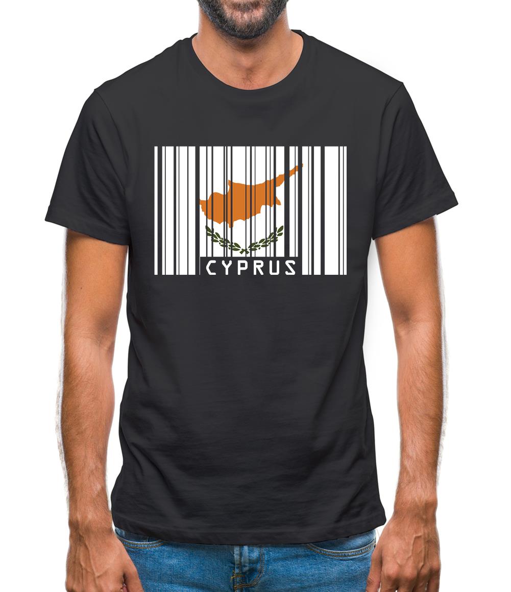 Cyprus Barcode Style Flag Mens T-Shirt