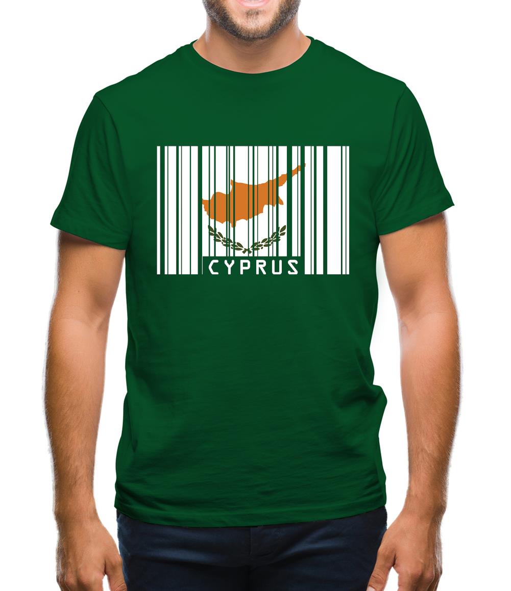 Cyprus Barcode Style Flag Mens T-Shirt