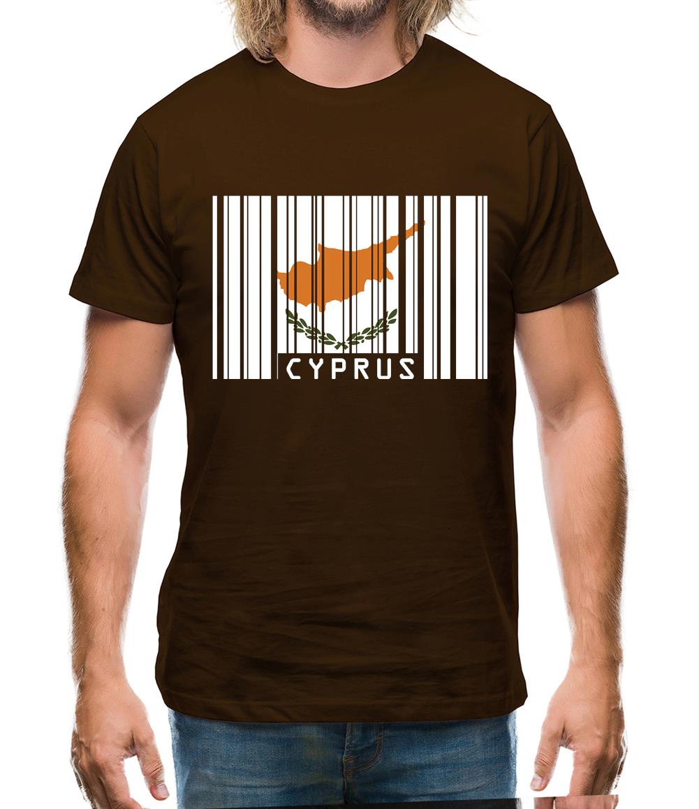 Cyprus Barcode Style Flag Mens T-Shirt