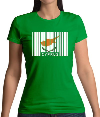 Cyprus Barcode Style Flag Womens T-Shirt