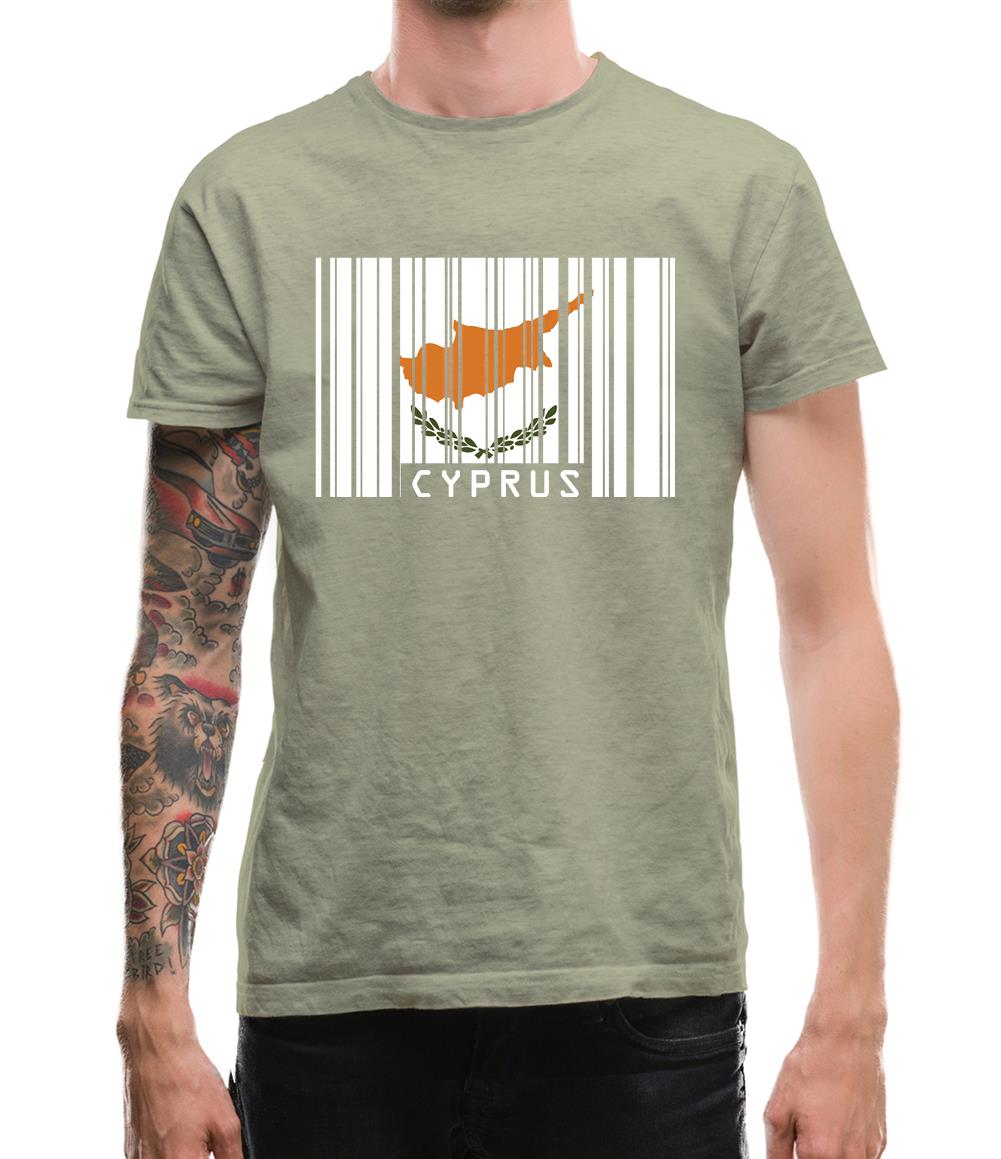 Cyprus Barcode Style Flag Mens T-Shirt
