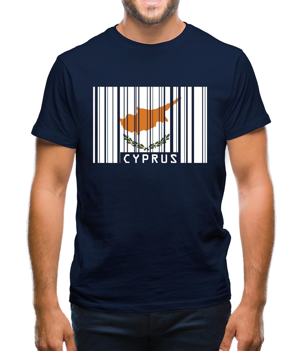 Cyprus Barcode Style Flag Mens T-Shirt