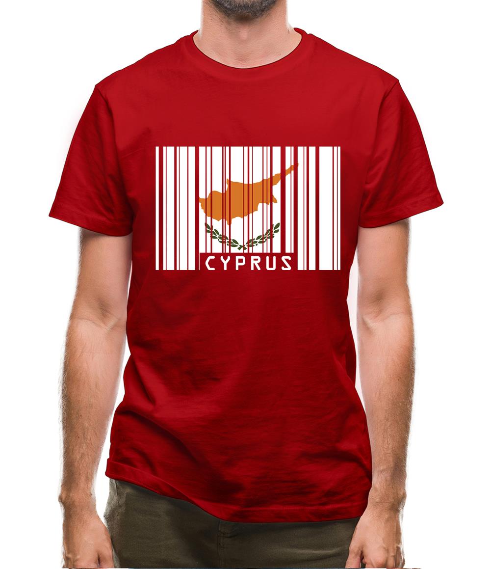 Cyprus Barcode Style Flag Mens T-Shirt