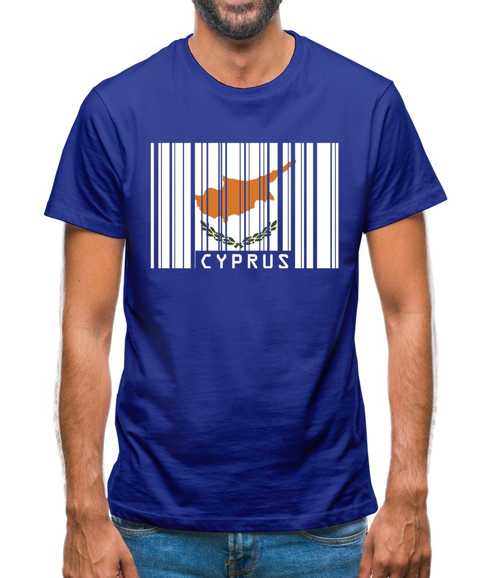 Cyprus Barcode Style Flag Mens T-Shirt