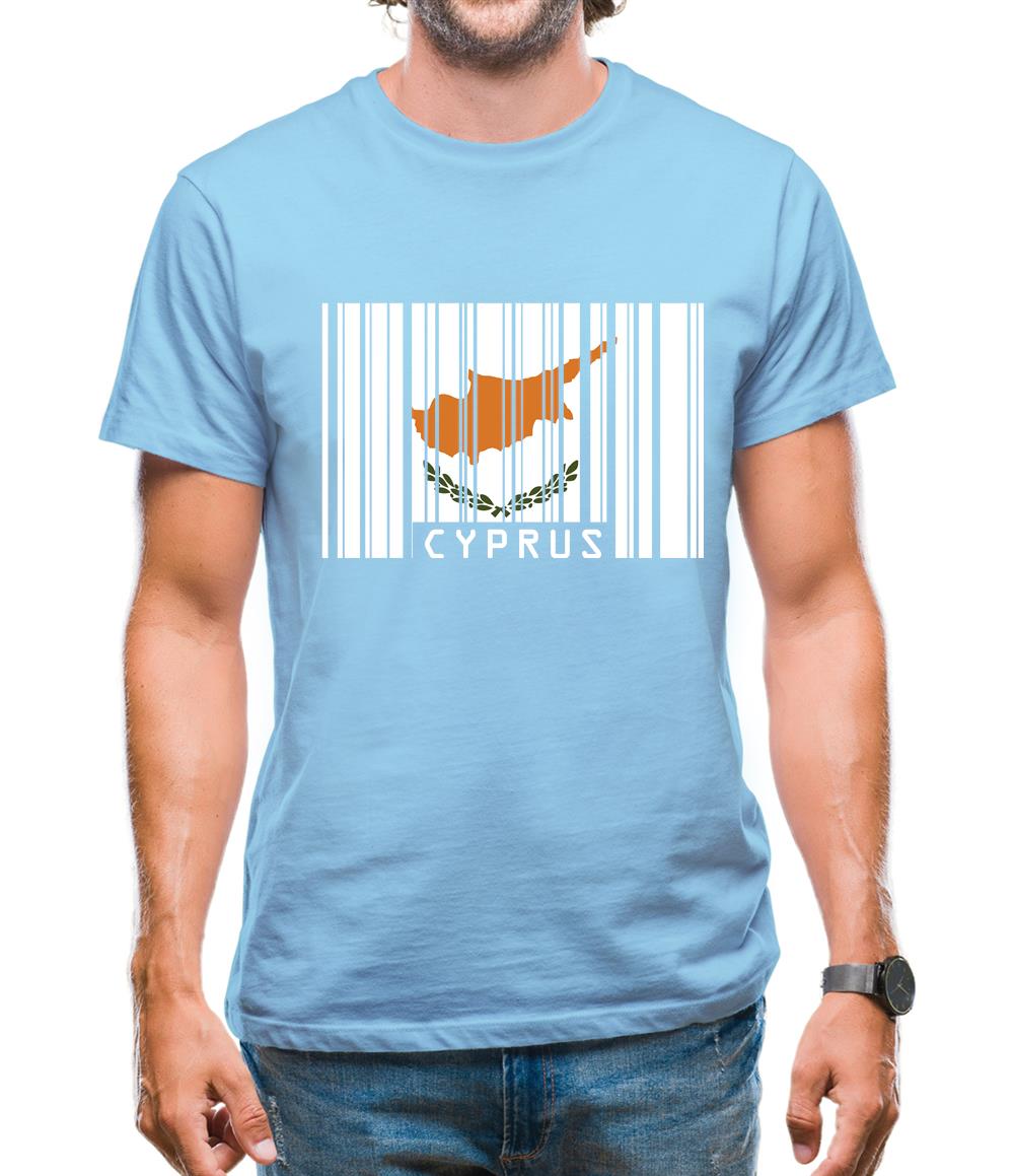 Cyprus Barcode Style Flag Mens T-Shirt