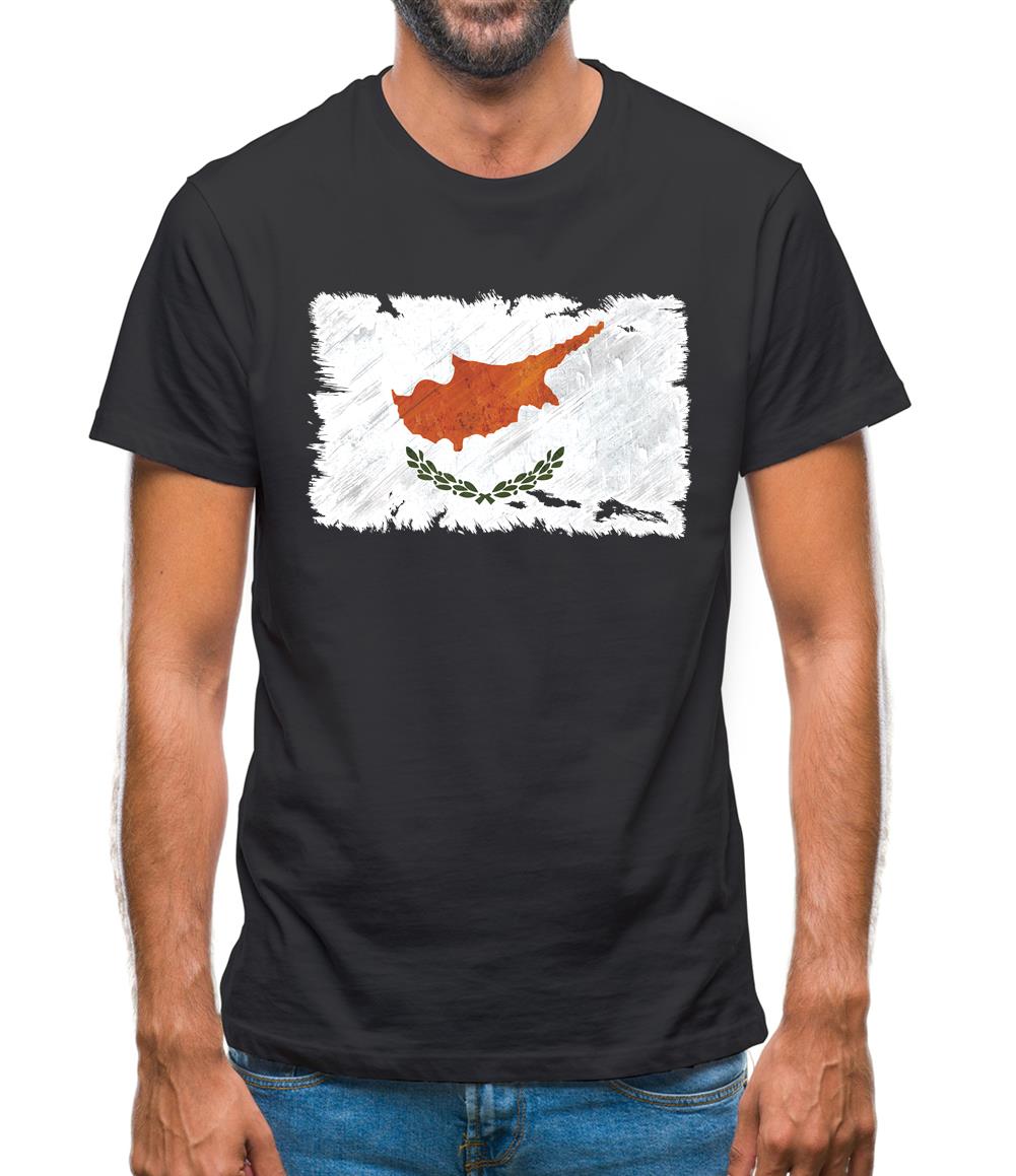 Cyprus Grunge Style Flag Mens T-Shirt