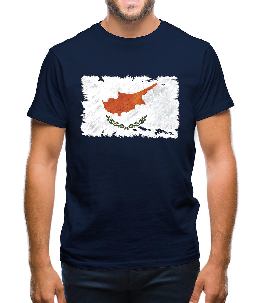 Cyprus Grunge Style Flag Mens T-Shirt