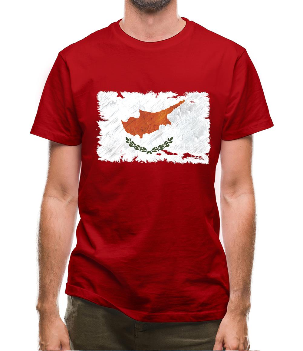 Cyprus Grunge Style Flag Mens T-Shirt
