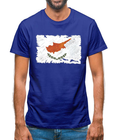 Cyprus Grunge Style Flag Mens T-Shirt