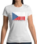 Czech Republic  Barcode Style Flag Womens T-Shirt