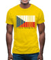 Czech Republic  Barcode Style Flag Mens T-Shirt