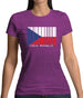 Czech Republic  Barcode Style Flag Womens T-Shirt