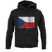 Czech Republic  Barcode Style Flag unisex hoodie