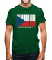 Czech Republic  Barcode Style Flag Mens T-Shirt