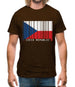 Czech Republic  Barcode Style Flag Mens T-Shirt