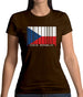 Czech Republic  Barcode Style Flag Womens T-Shirt