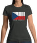 Czech Republic  Barcode Style Flag Womens T-Shirt