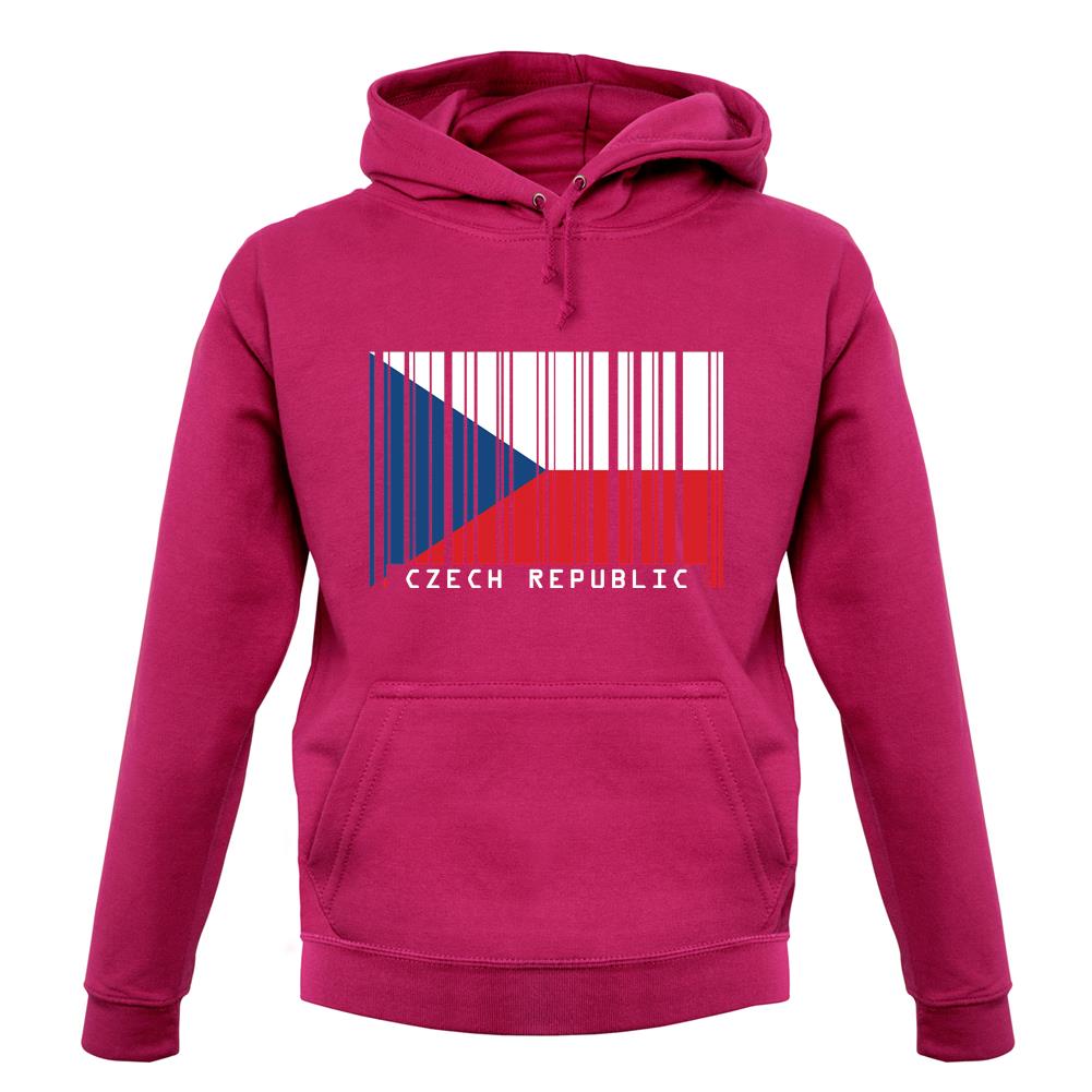 Czech Republic  Barcode Style Flag unisex hoodie