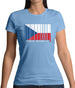 Czech Republic  Barcode Style Flag Womens T-Shirt
