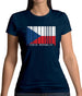 Czech Republic  Barcode Style Flag Womens T-Shirt