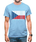 Czech Republic  Barcode Style Flag Mens T-Shirt