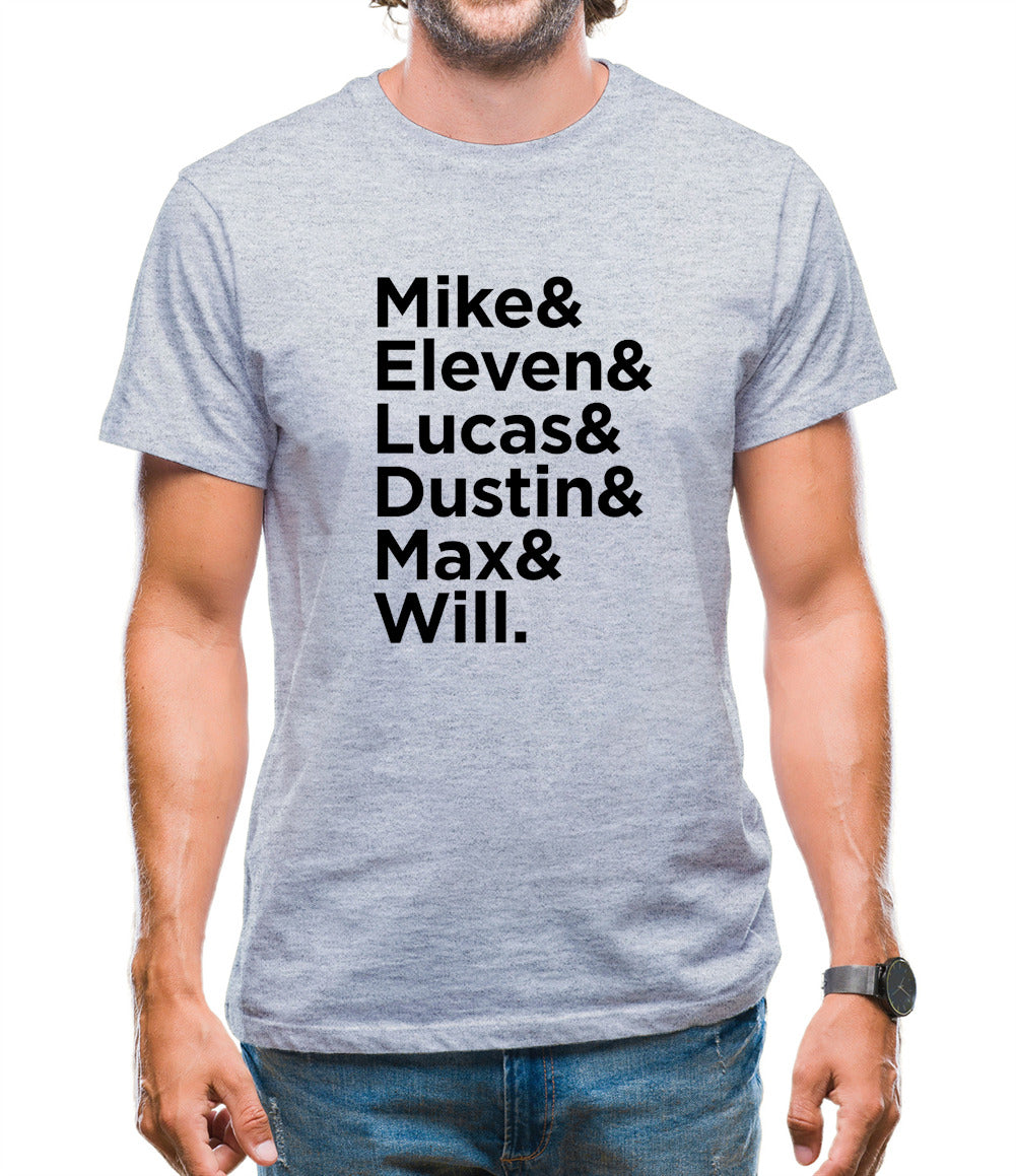 Mike, Eleven, Lucas, Dustin, Max, Will Mens T-Shirt