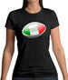 Italian Flag Rugby Ball Womens T-Shirt