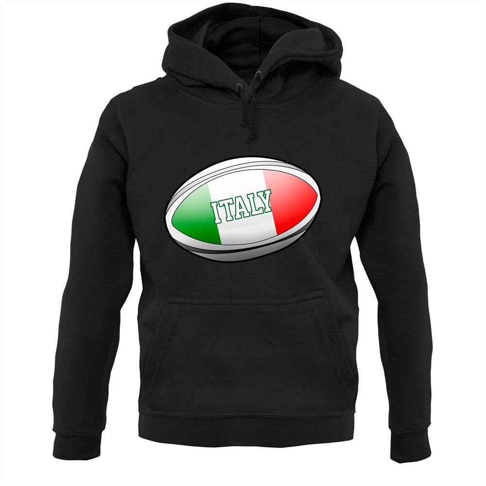 Italian Flag Rugby Ball Unisex Hoodie