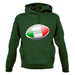 Italian Flag Rugby Ball Unisex Hoodie