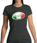 Italian Flag Rugby Ball Womens T-Shirt