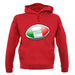 Italian Flag Rugby Ball Unisex Hoodie