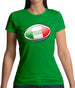 Italian Flag Rugby Ball Womens T-Shirt