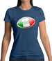 Italian Flag Rugby Ball Womens T-Shirt