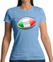 Italian Flag Rugby Ball Womens T-Shirt