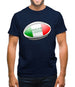 Italian Flag Rugby Ball Mens T-Shirt