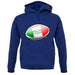 Italian Flag Rugby Ball Unisex Hoodie