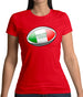 Italian Flag Rugby Ball Womens T-Shirt