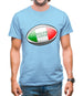 Italian Flag Rugby Ball Mens T-Shirt