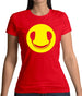 Dj Headphone Smiley Face Womens T-Shirt