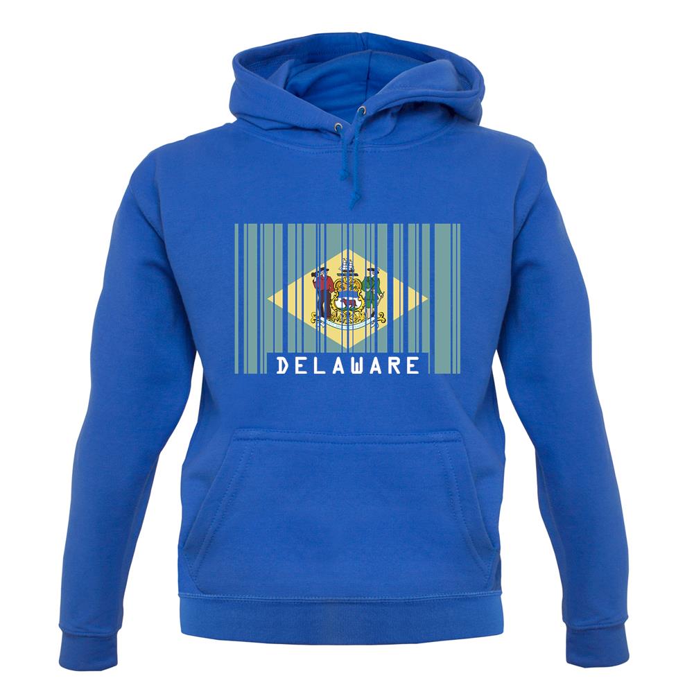 Delaware Barcode Style Flag unisex hoodie