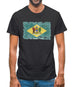 Delaware Grunge Style Flag Mens T-Shirt