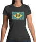 Delaware Grunge Style Flag Womens T-Shirt