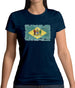 Delaware Grunge Style Flag Womens T-Shirt