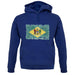 Delaware Grunge Style Flag unisex hoodie