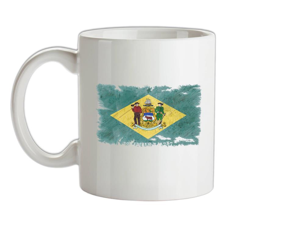 Delaware Grunge Style Flag Ceramic Mug