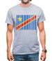 Democratic Republic Of The Congo Barcode Style Flag Mens T-Shirt