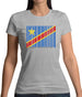 Democratic Republic Of The Congo Barcode Style Flag Womens T-Shirt
