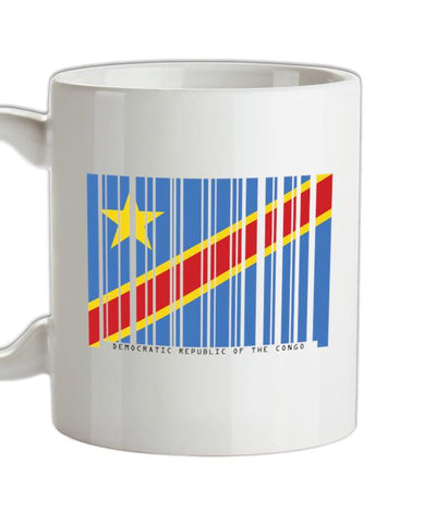 Democratic Republic of the Congo Barcode Style Flag Ceramic Mug