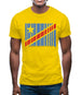 Democratic Republic Of The Congo Barcode Style Flag Mens T-Shirt