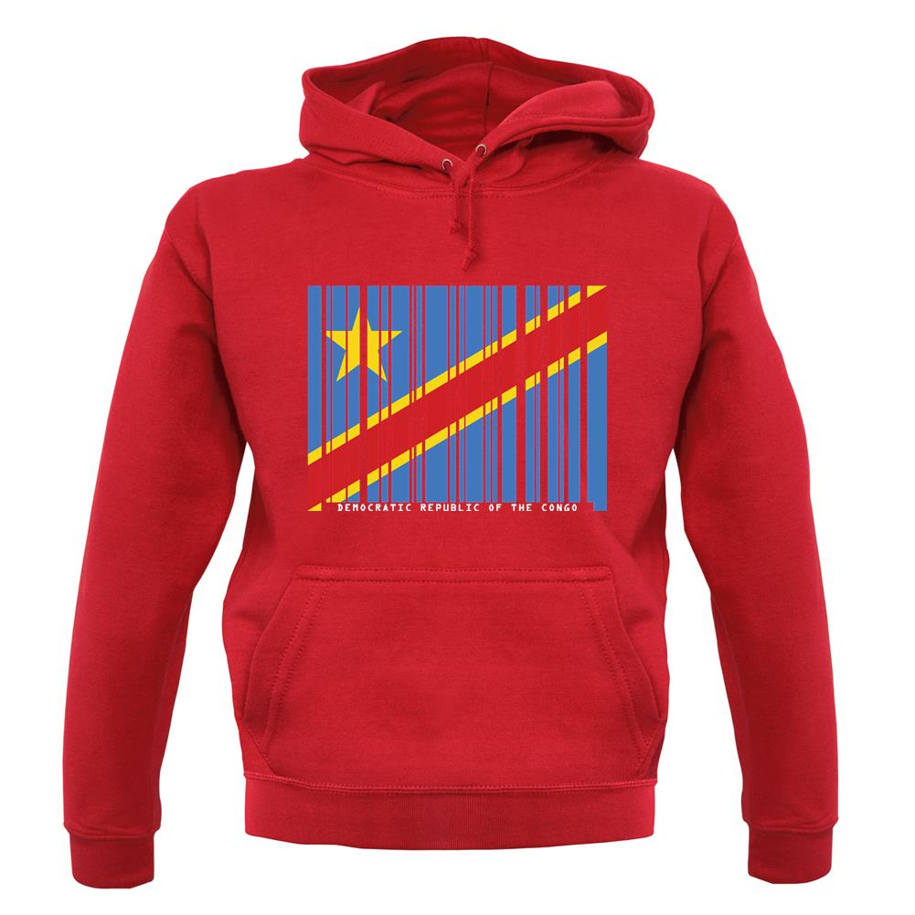 Democratic Republic Of The Congo Barcode Style Flag unisex hoodie